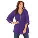 Plus Size Women's Bejeweled Pleated Blouse by Catherines in Deep Grape (Size 0XWP)