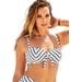 Plus Size Women's Scout Underwire Bikini Top by Swimsuits For All in Black White Stripe (Size 8)