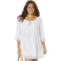 Plus Size Women's Giana Crochet Cover Up Tunic by Swimsuits For All in White (Size 14/16)