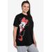 Plus Size Women's Disney Women's Minnie Mouse Leaning Short Sleeve T-Shirt Black by Disney in Black (Size 1X (14-16))