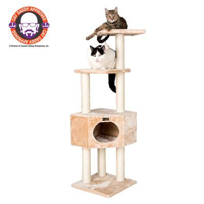3 Tier Real Wood Cat Tree Scratch Furniture by Armarkat in Beige