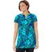 Plus Size Women's Chlorine Resistant Swim Tunic by Swimsuits For All in Green Palm (Size 8)