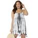 Plus Size Women's Hannah Cover Up Tunic by Swimsuits For All in Tie Dye Black White (Size 10/12)