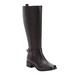 Extra Wide Width Women's The Donna Wide Calf Leather Boot by Comfortview in Black (Size 9 WW)