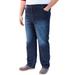 Men's Big & Tall 5-Pocket Relaxed Fit Denim Look Sweatpants by KingSize in Dark Rinse (Size L) Jeans