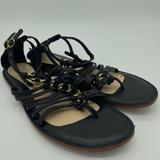 Coach Shoes | Coach Black Gladiator Sandals | Color: Black/Gold | Size: 9.5