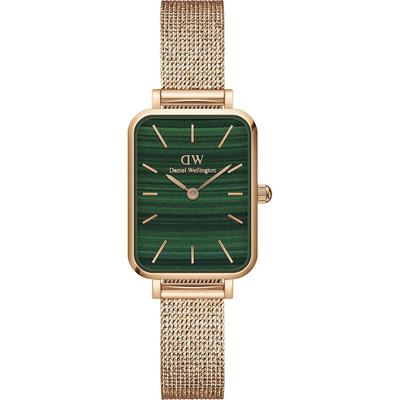 Daniel Wellington - Quadro Pressed Melrose Uhr (mit rosegoldenem Mesh-Armband) Damenuhren 1 ct Schwarz Damen