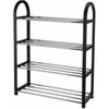Spetebo - Metall Schuhregal in schwarz - 65 x 50 cm - Schuhständer für 8 Paar Schuhe - Metallregal