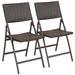 Costway Set of 2 Folding Patio Rattan Portable Dining Chairs
