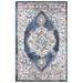 Blue/Navy 49 x 31 x 0.39 in Area Rug - Bungalow Rose Emmah Mediterian Navy Medallion Rug Polyester | 49 H x 31 W x 0.39 D in | Wayfair