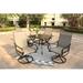 Alcott Hill® Konivetska 5Pcs Outdoor Patio Dining Set w/ Padded Swivel Chairs Metal in Black | 37 W x 37 D in | Wayfair