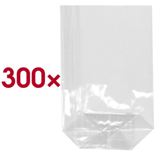 Papstar 300 Bodenbeutel transparent - 17,3 x 11,5 x 4 cm transparent Image