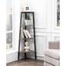 Ledel Industrial Rustic 4-Tier Storage Corner Ladder Shelf Bookshelf