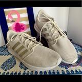 Adidas Shoes | Adidas Cloudfoam Qt Racer Track & Field 8 | Color: Cream/Silver | Size: 8