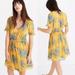 Madewell Dresses | Madewell Yellow Floral Short Sleeve Dress | Color: Blue/Yellow | Size: 00