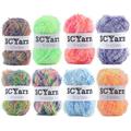 SCYarn for Scrubbies 8 Skeins Scrubbing Yarn Multi Colored 100% Polyester for Dish Scrubber Crochet and Knitting Project - Craft Kit (Print)