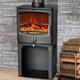 NRG Defra 5KW Contemporary Wood Burning Multi-Fuel Stove Eco Design High Efficiency Fireplace with log store