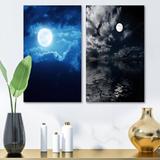 East Urban Home Full Moon In Cloudy Night Sky I Full Moon In Cloudy Night Sky I - 2 Piece Wrapped Canvas Painting Set Canvas | Wayfair