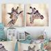 East Urban Home Portrait Of A Giraffe - 2 Piece Wrapped Canvas Photograph Set Metal in Brown | 16 H x 32 W x 1 D in | Wayfair