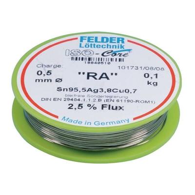 Felder - Lötdraht ISO-Core® ra 0,5 mm 100 g Sn95,5Ag3,8Cu0,7