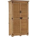 M Mcombo Gartenschrank Gerätehaus Geräteschuppen Garten Schuppen Schrank Holz 0870 - Natur