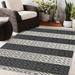 Gray/White 108 x 0.08 in Area Rug - Dakota Fields Choi Geometric Charcoal/Indoor/Outdoor Area Rug Polyester | 108 W x 0.08 D in | Wayfair