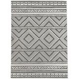 White 24 x 0.08 in Area Rug - Union Rustic Abren Southwestern Charcoal/Beige Indoor/Outdoor Area Rug Polyester | 24 W x 0.08 D in | Wayfair