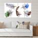 East Urban Home Colorful Boho Feather Set IV - 4 Piece Wrapped Canvas Graphic Art Print Set Canvas, in Blue/Brown/White | Wayfair