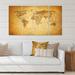 East Urban Home Ancient Map of the World X - 4 Piece Wrapped Canvas Graphic Art Print Set Canvas, Wood in Brown | 28 H x 48 W x 1 D in | Wayfair