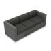 Wade Logan® Suffern 89.75" Wide Patio Sofa w/ Sunbrella Cushions Metal in Gray/Brown | 32.25 H x 89.75 W x 34.75 D in | Wayfair