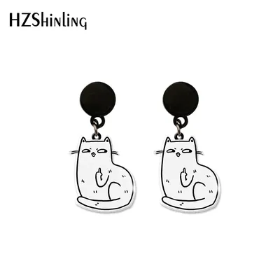 Boucles d'oreilles pendantes en résine époxy acrylique bijoux amusants pour chat et chien