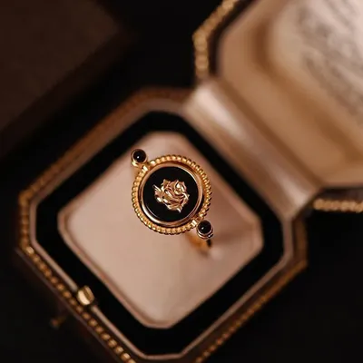 Bague en argent ronde pour femme bijoux de luxe fleur rétro exquis exquis élégant luxe