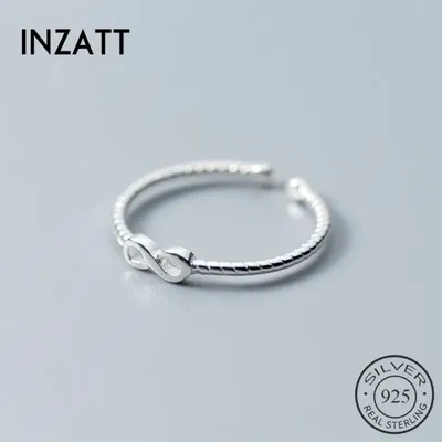 INZATT – bague minimaliste ajustable en argent Sterling 925 véritable pour femmes bijoux fins