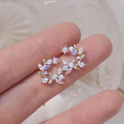 JUWANG-Boucles d'Oreilles Papillon Fleur Élégante pour Femme Pendentif Bijoux de Mariage Bling