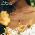 EManco-Collier pendentif naren acier inoxydable pour femme tour de cou document doré colliers de
