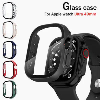 Protecteur d'écran pour Apple Watch Ultra 49mm verre PC + boîtier antichoc accessoires trempés