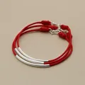 La Monada-Bracelet en Fil Rouge et Corde en Argent 925 pour Femme Accessoire pour Couple