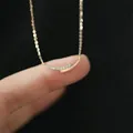 Collier en argent Sterling 925 plaqué or 14K en cristal Pavé pendentif chaîne de clavicule