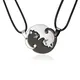 Rinhoo – colliers de Couple en acier titane noir et blanc pendentifs chat animal