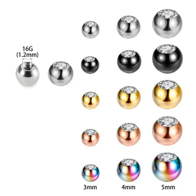 Perles de rechange en zircone cubique 20 pièces accessoires de perçage en barre d'haltère Labret