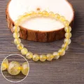 Bracelets en perles rondes naturelles pour femme cristal jaune quartz citrines commandées cadeau