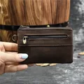 Luufan-Porte-monnaie en cuir véritable avec fermeture éclair porte-cartes Rfid portefeuilles