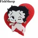 FishSheep – broches en acrylique de dessin animé fille pour femmes grande broche en résine avec