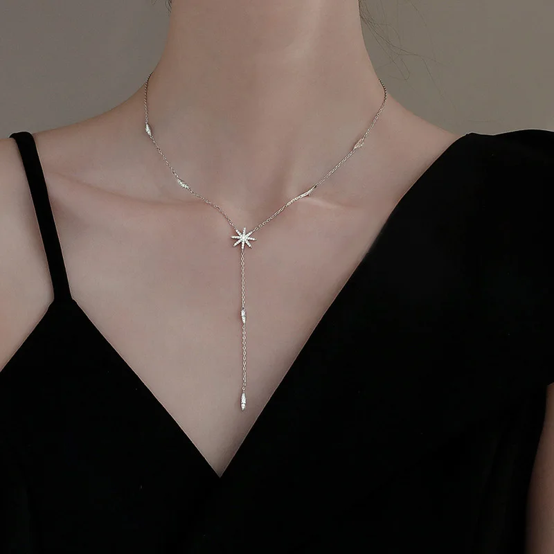 ChimPendant-Collier en argent regardé 925 en forme de feuille d