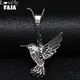 Pendentif colibri en acier inoxydable pour femme colliers de présidence collier oiseau bijoux