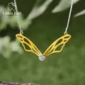 Anni Fun-Collier pendentif ailes de papillon creux pour femme véritable argent regardé 925 fait à