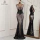 Robe de soirée de forme sirène sexy col en V profond tenue de soirée de mariage nouvelle