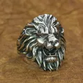 LINSION – bagues en argent Sterling 925 roi du Lion pour hommes Biker Rock Punk TA191 taille