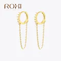 ROGHTS-Boucles d'oreilles créoles en argent regardé 925 avec pompon pour femme boucles d'oreilles