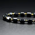 Collier en hématite noire pour hommes et femmes perles en or magnétique thérapie soins bijoux